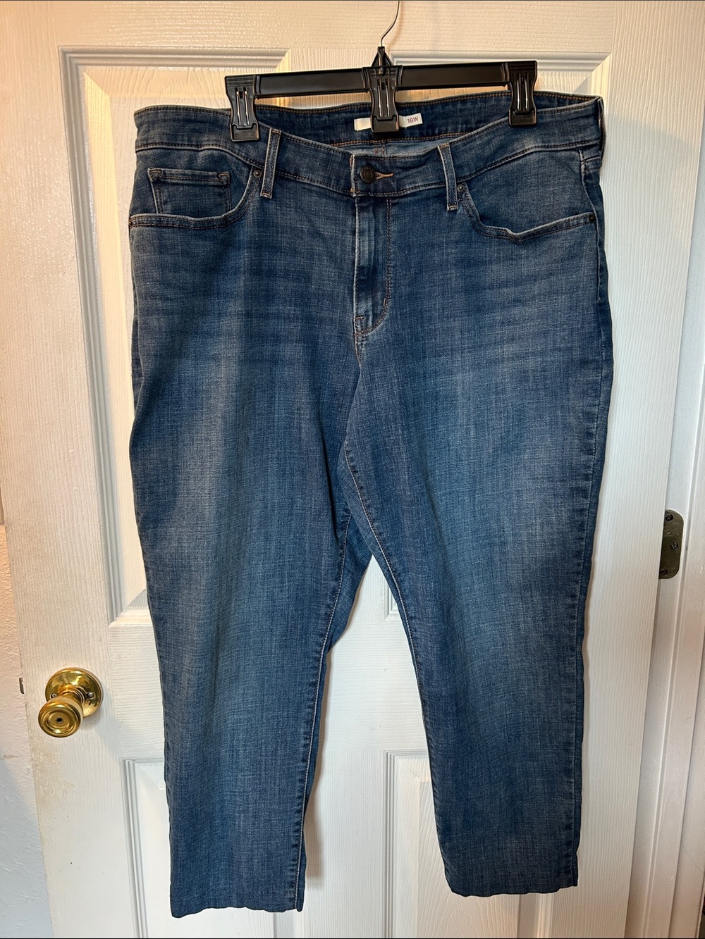 Levi’s red tab denim jeans 711 skinny size 18W short length 24.5 inseam - Picture 2 of 9